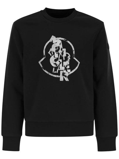 Logo Motif Cotton Sweatshirt Black - MONCLER - BALAAN 2