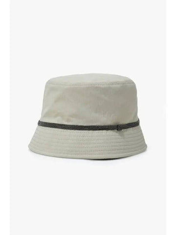 Women s Monili Trim Nylon Bucket Hat Dark Beige - BRUNELLO CUCINELLI - BALAAN 1