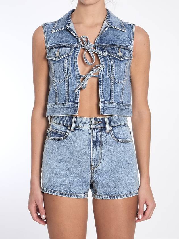 Cropped Vest With Bows And Crystals - ALEXANDER WANG - BALAAN 1