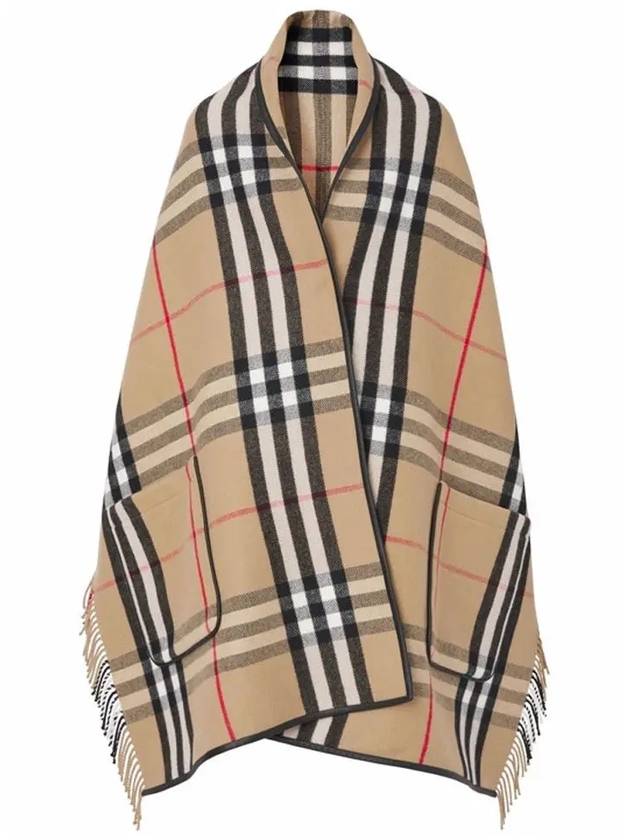 Exaggerated Check Wool Cashmere Cape Archive Beig - BURBERRY - BALAAN 3