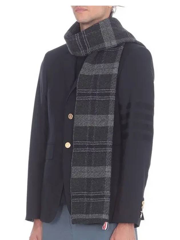 Tartan Check Scarf Dark Grey - THOM BROWNE - BALAAN 6