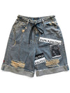 BBD Chaos Patch Fold Up Denim Shorts Rusty Blue - BLACKBLOND - BALAAN 3