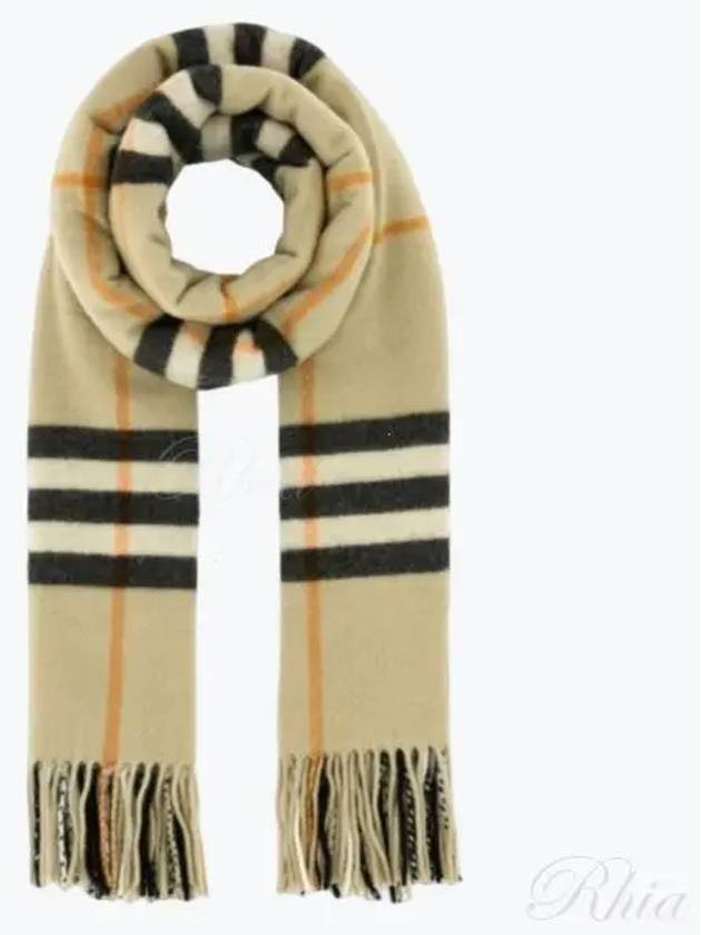 Wide Check Cashmere Scarf Beige - BURBERRY - BALAAN 2