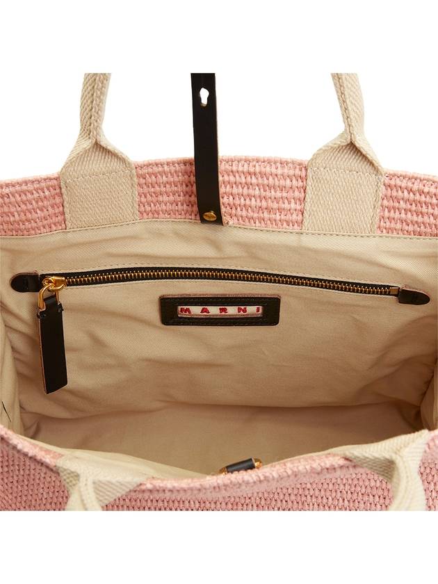 Small Raffia East West Tote Bag Pink - MARNI - BALAAN 10