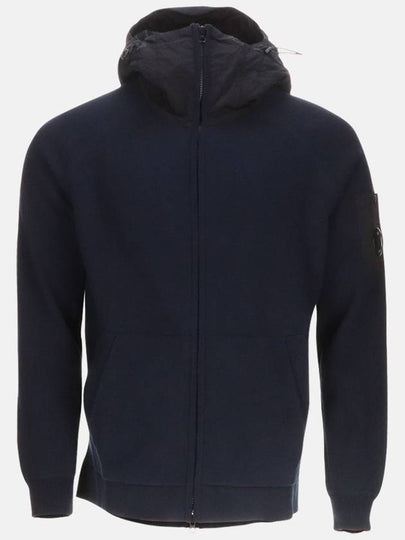 Cotton Mixed Knit Hooded Jacket Navy - CP COMPANY - BALAAN 2