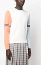 RWB Striped Crew Neck Knit Top White - THOM BROWNE - BALAAN 5