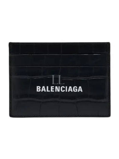 Crocodile Logo Card Wallet Black - BALENCIAGA - BALAAN 2