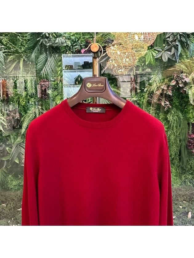 Classic Crew Neck Cashmere Knit Top Red - LORO PIANA - BALAAN 3