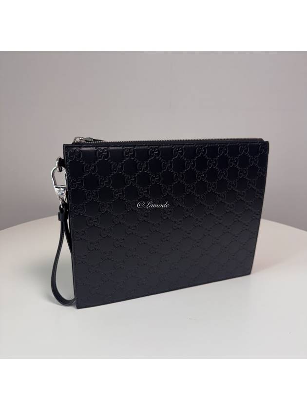 Signature Micro Sima Clutch Bag Black - GUCCI - BALAAN 4