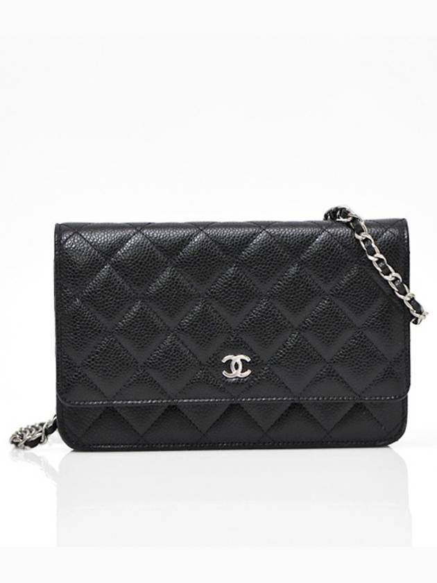 Classic Crossbag On Chain Grained Calfskin & Silver Black - CHANEL - BALAAN 2