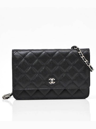 Classic Crossbag On Chain Grained Calfskin & Silver Black - CHANEL - BALAAN 2