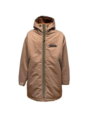 Polyester Teddy Fabric Padding Parka Dark Khaki - ACNE STUDIOS - BALAAN 1