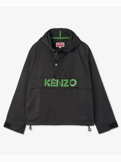 Logo print Casual Anorak Black - KENZO - BALAAN 2