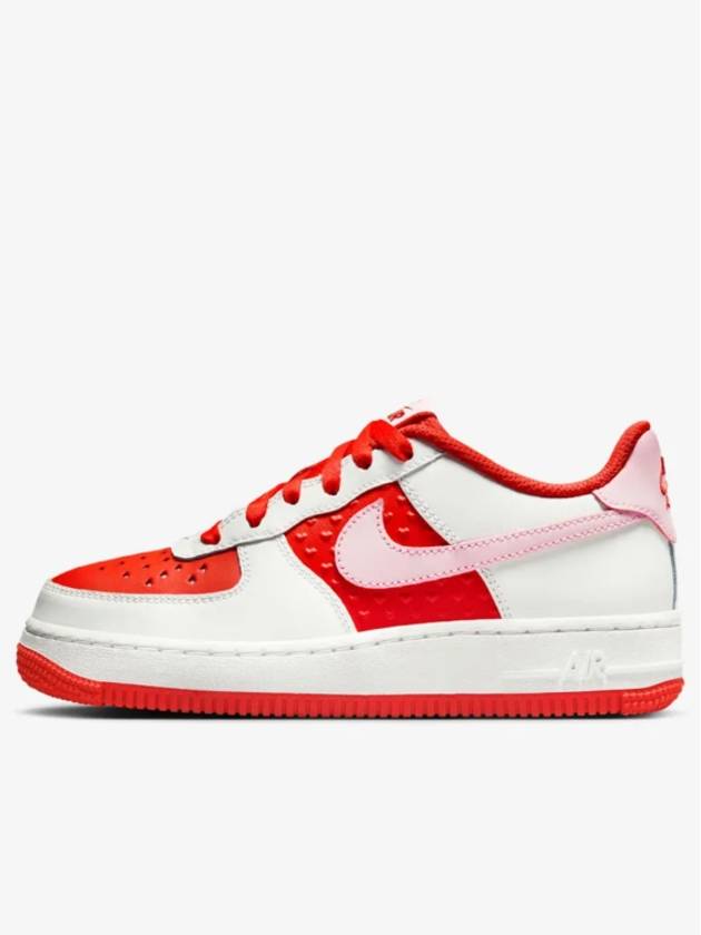 Kids Air Force 1 Valentine's Day Low Top Sneakers Summit White Red - NIKE - BALAAN 2