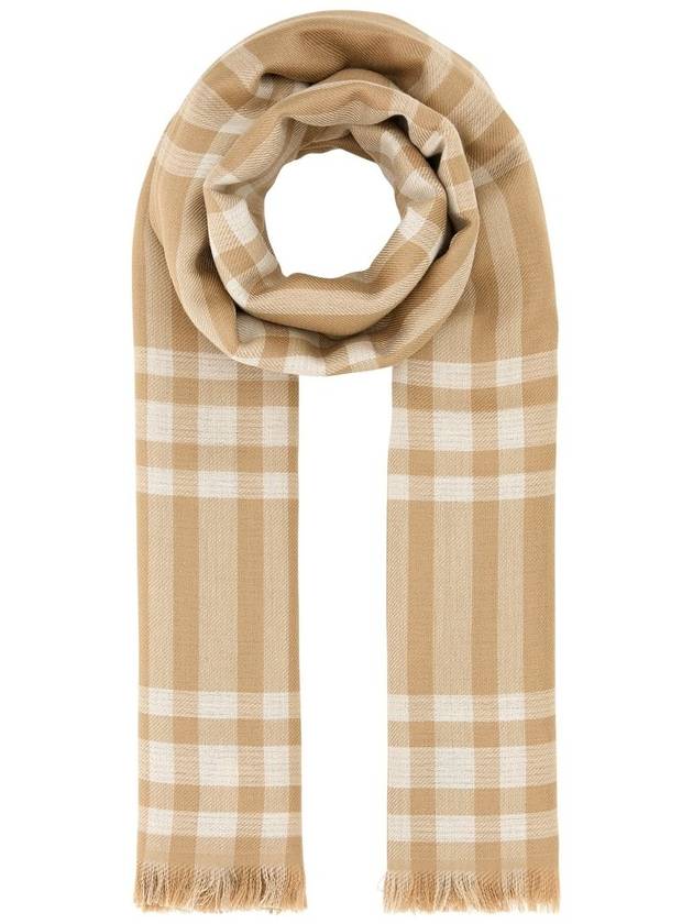 Reversible Check Pattern Scarf Camel - BURBERRY - BALAAN 2