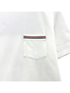 Men's Medium Weight Jersey Tipped Pocket Crewneck Short Sleeve T-Shirt White - THOM BROWNE - BALAAN 4