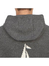 Men's Intarsia 4 Bar Merino Jersey Hooded Zip Up Medium Grey - THOM BROWNE - BALAAN 10