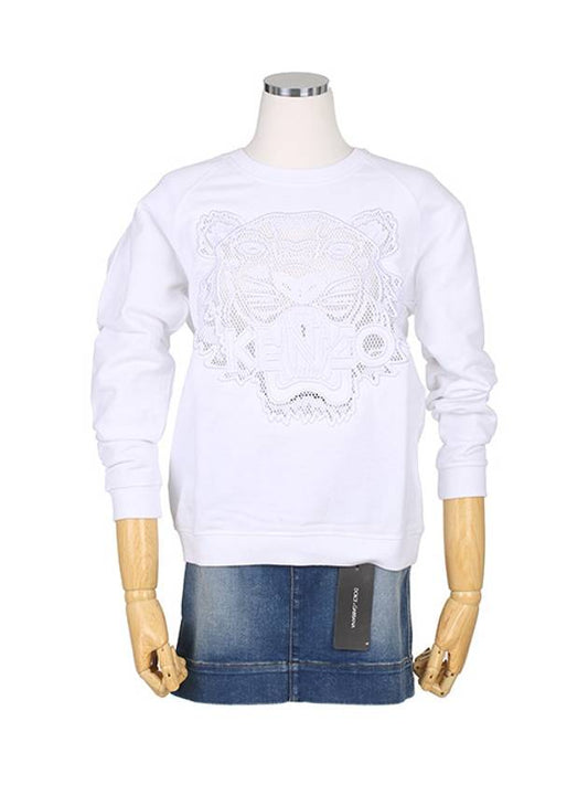 2 SW727 4XD 01 White Tiger Embroidery Sweatshirt - KENZO - BALAAN 2