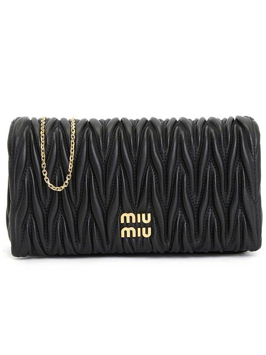 Matelasse Nappa Leather Logo Mini Bag Black - MIU MIU - BALAAN 2