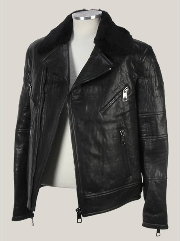 Men's Leather Jacket BPE442C B701C 01 BLACK NEC001 - NEIL BARRETT - BALAAN 5