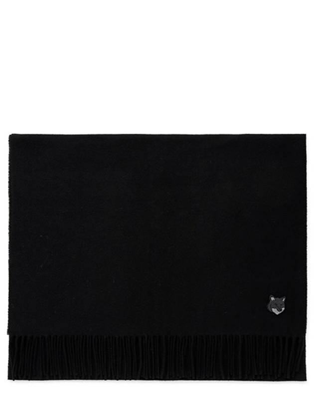 Wool Fox Head Muffler Black - MAISON KITSUNE - BALAAN 2