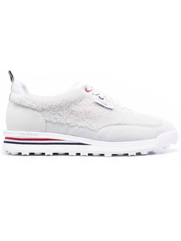 Shearling Tech Runner Low Top Sneakers White - THOM BROWNE - BALAAN 3