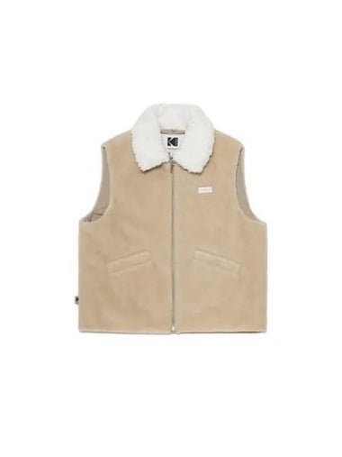 KODAK Apparel Essential Collar Fleece Quilted Vest Women BEIGE - KODO - BALAAN 1