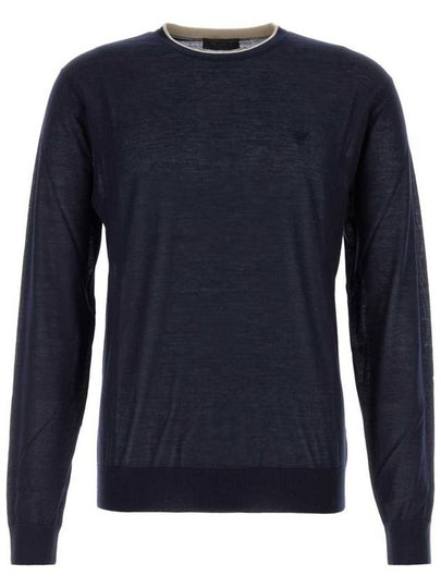 Fine wool knit top navy - PRADA - BALAAN 2