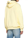 Essential Fear of God Logo Flock Kangaroo Pocket Hooded Sweatshirt Yellow - FEAR OF GOD ESSENTIALS - BALAAN 3