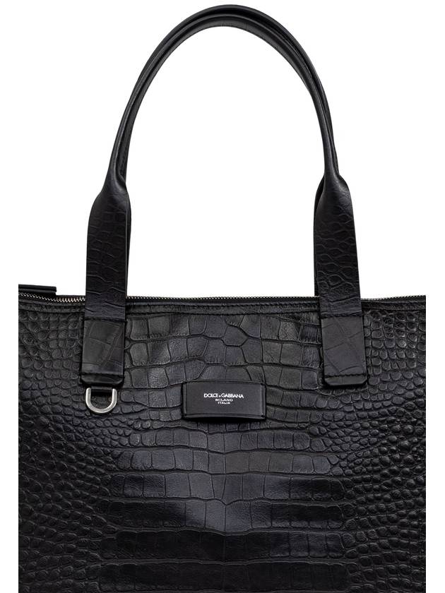 Dolce & Gabbana Leather Shopper Bag, Men's, Black - DOLCE&GABBANA - BALAAN 6