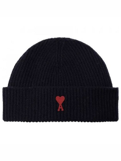 Heart Logo Wool Beanie Night Blue - AMI - BALAAN 2