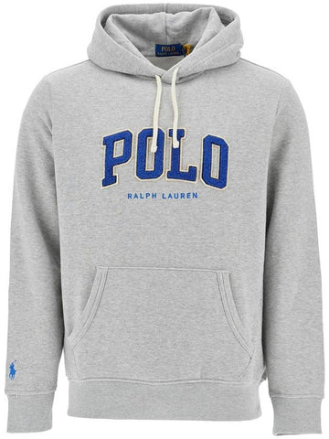 men's gray cotton zip hoodie with polo logo - POLO RALPH LAUREN - BALAAN 1