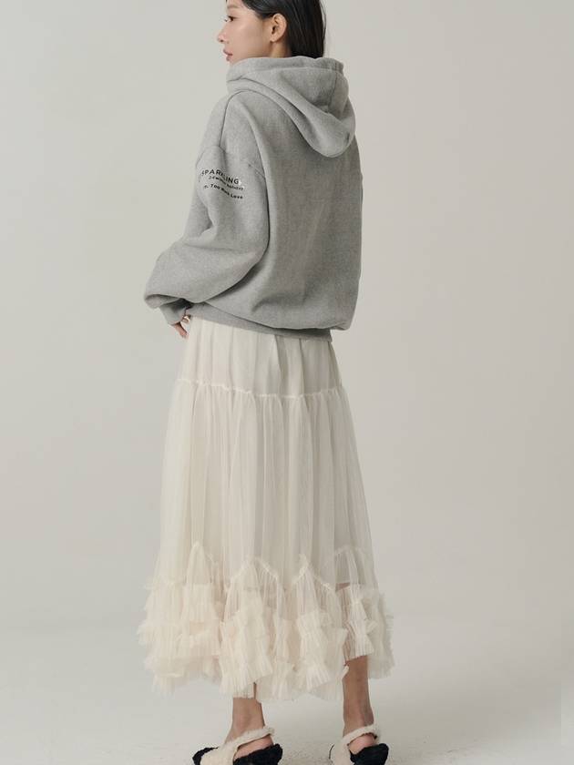 Influencer Seyoung wh Sha Bottom Frill Long Skirt Cream - SORRY TOO MUCH LOVE - BALAAN 5