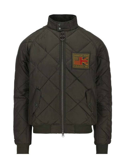 quilted padded bomber jacket khaki - BARBOUR - BALAAN.