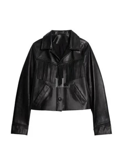 Biker Leather Jacket Black - AMI - BALAAN 2