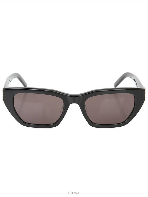 Cat eye sunglasses SLM127 F black silver YSL logo - SAINT LAURENT - BALAAN 1