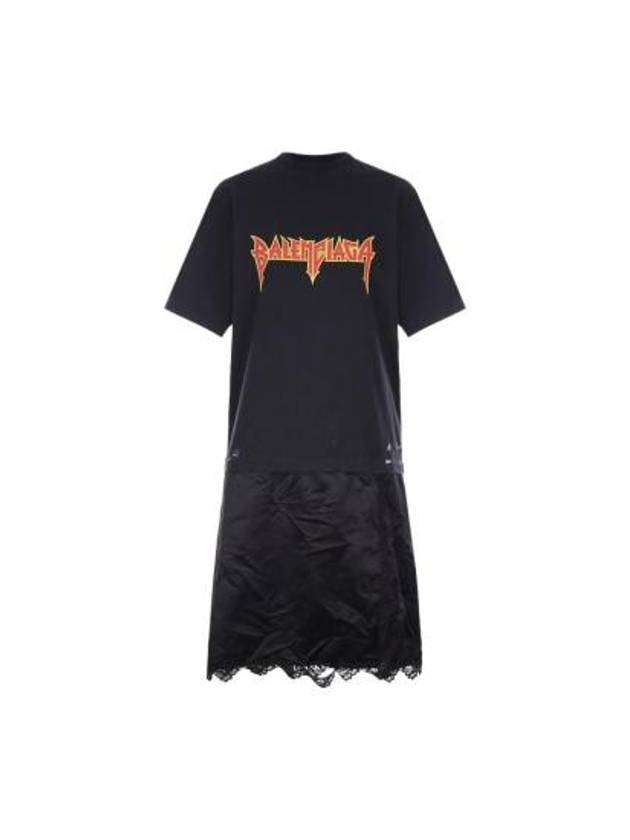 Logo Print T-Shirt Midi Dress Black - BALENCIAGA - BALAAN 2