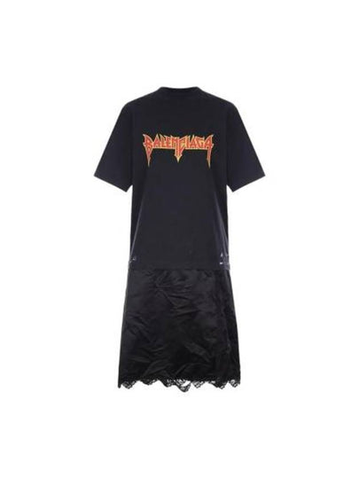 Logo Print T-Shirt Midi Dress Black - BALENCIAGA - BALAAN 2