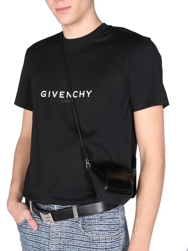 Men's Reverse Logo Round Slim Short Sleeve T-Shirt Black - GIVENCHY - BALAAN 7