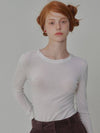 See Through Wool Jersey T shirt Ivory - OPENING SUNSHINE - BALAAN 4