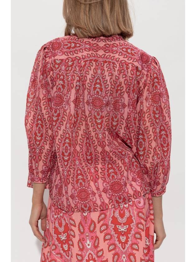 Etro Patterned Top With Decorative Tie At The Neckline, Women's, Red - ETRO - BALAAN 4