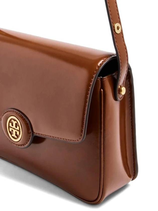 Robinson Spazzolato Convertible Logo Shoulder Bag Marone - TORY BURCH - BALAAN 3