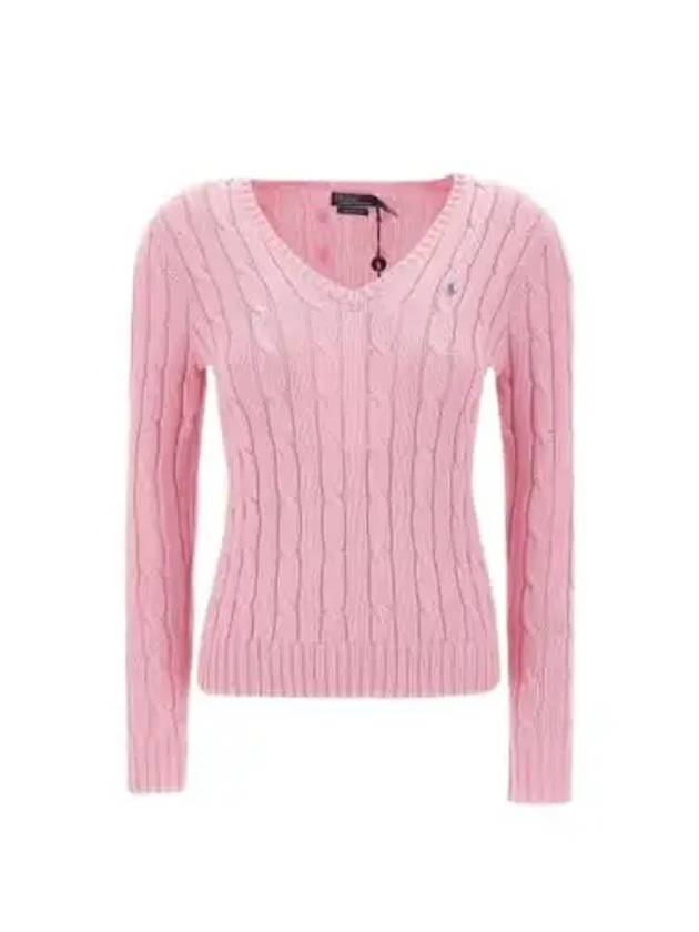 Women's Embroidered Logo Knit Top Pink - POLO RALPH LAUREN - BALAAN 2