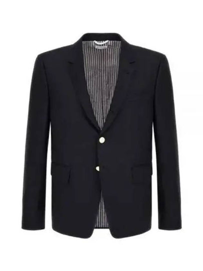 Super 120S Wool Twill Single Breasted Classic Jacket Navy - THOM BROWNE - BALAAN 2