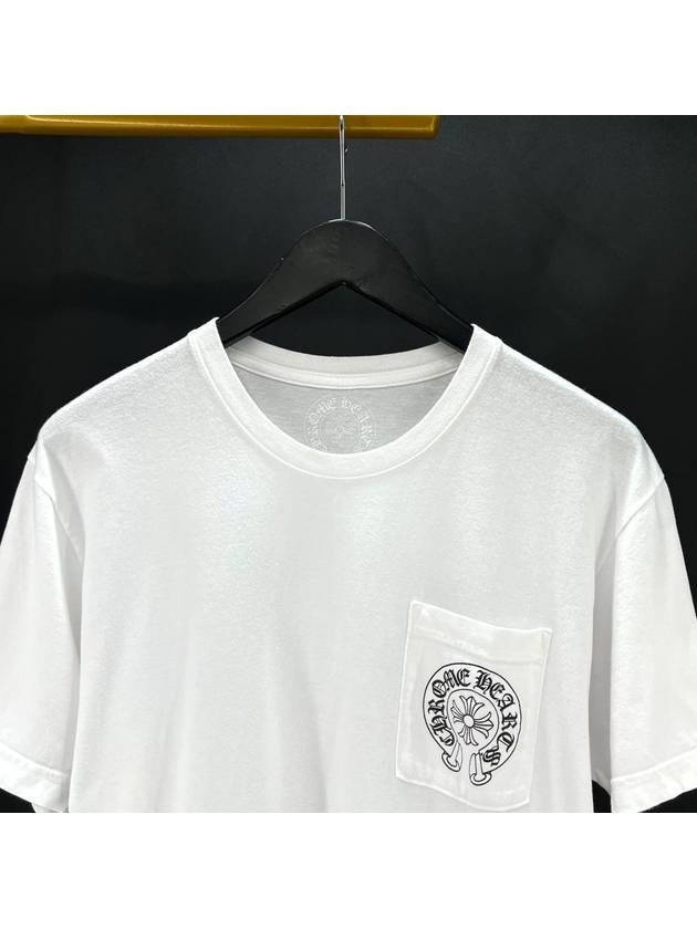 Horseshoe pocket logo short sleeve t shirt white L size - CHROME HEARTS - BALAAN 4