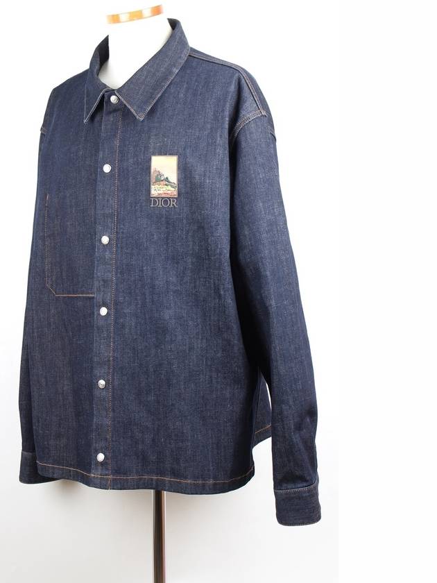 x Kim Jones Kerouac Logo Over Denim Shirt Jacket 56 - DIOR - BALAAN 4