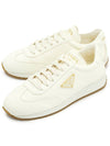 Leather Low Top Sneakers Ivory - PRADA - BALAAN 2