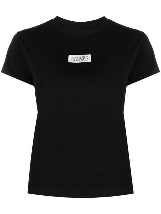 Logo Cotton Jersey Short Sleeve T-Shirt Black - MAISON MARGIELA - BALAAN 1