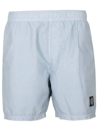 Brushed Cotton Swimming Shorts Light Blue - STONE ISLAND - BALAAN 2