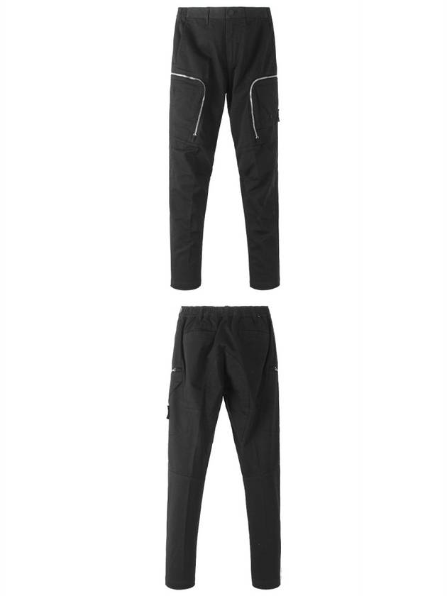 Shadow Zipper Detail Straight Pants Black - STONE ISLAND - BALAAN.